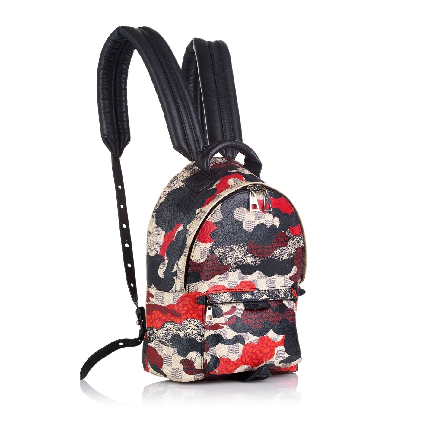 Red Louis Vuitton Patchwork Waves Damier Palm Springs PM Backpack