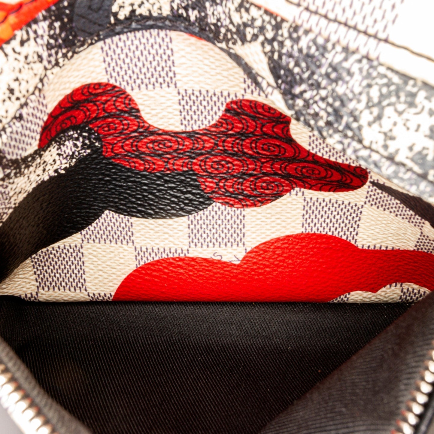 Red Louis Vuitton Patchwork Waves Damier Palm Springs PM Backpack