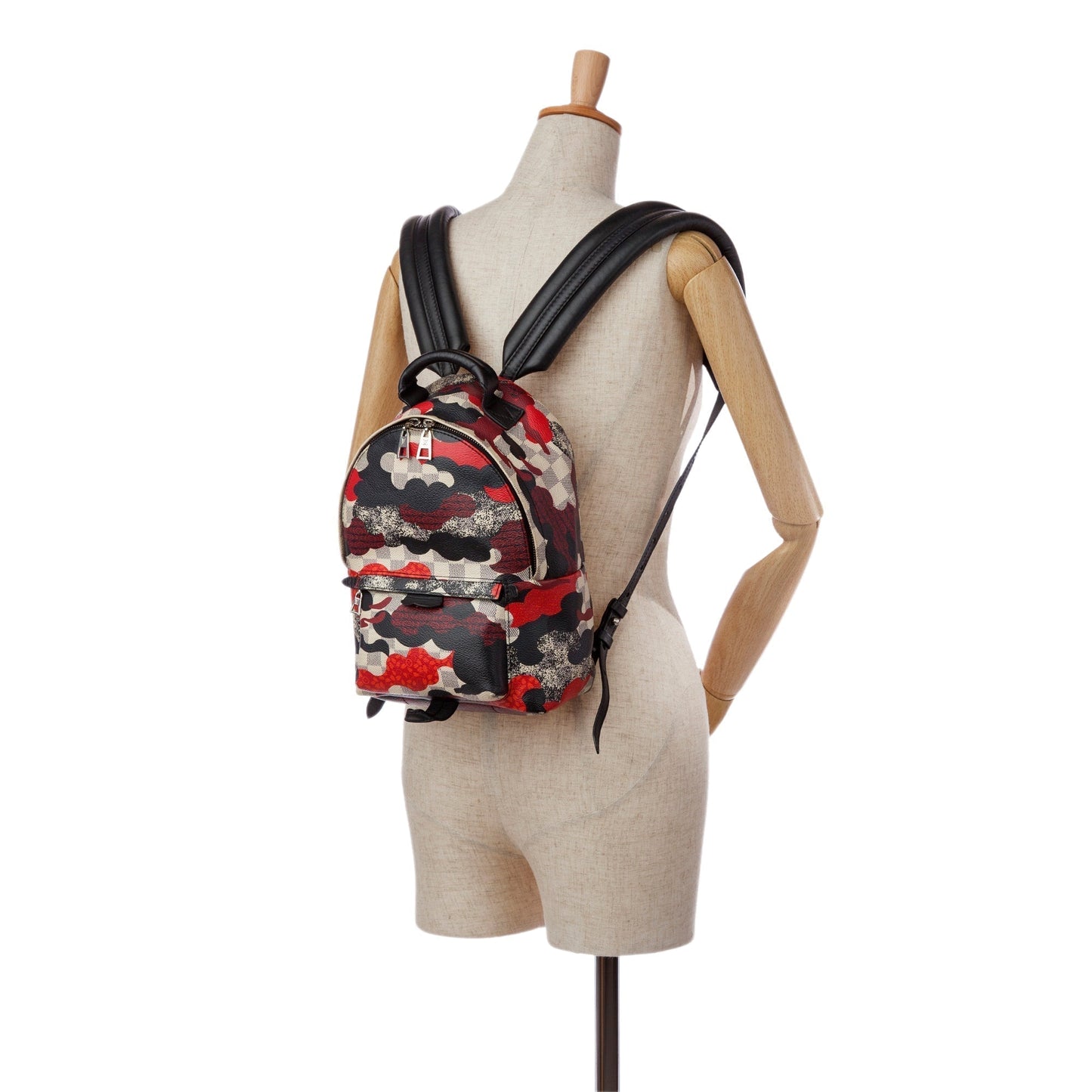 Red Louis Vuitton Patchwork Waves Damier Palm Springs PM Backpack