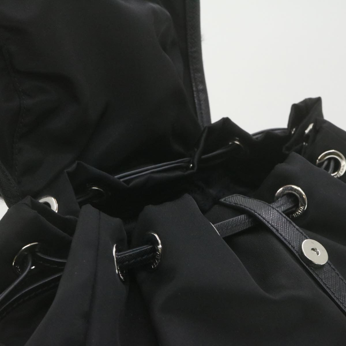PRADA Nylon Fur Backpack Black 2VZ015 21454A