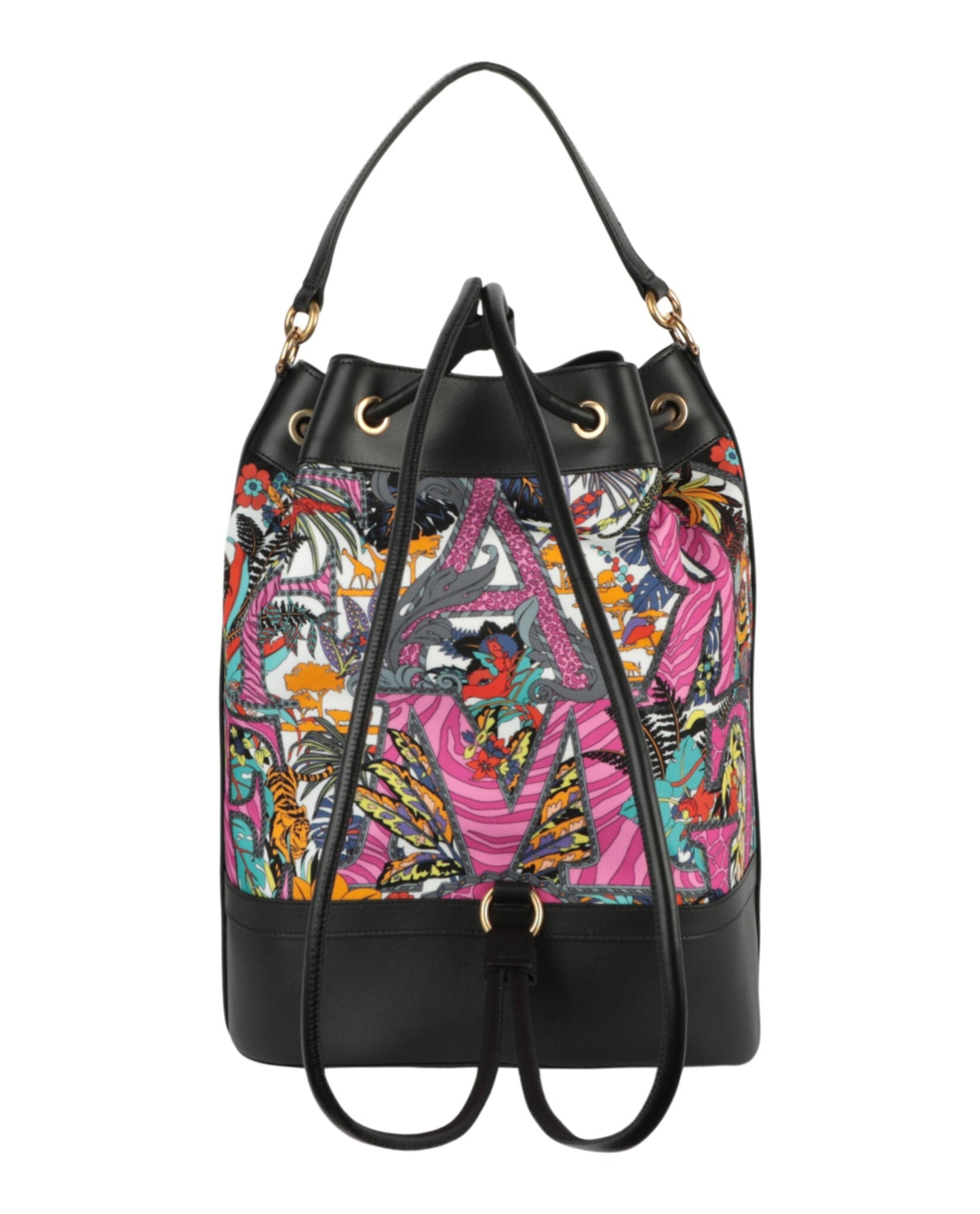 Ferragamo Safari-Print Leather-Trim Backpack Womens 212283-755810