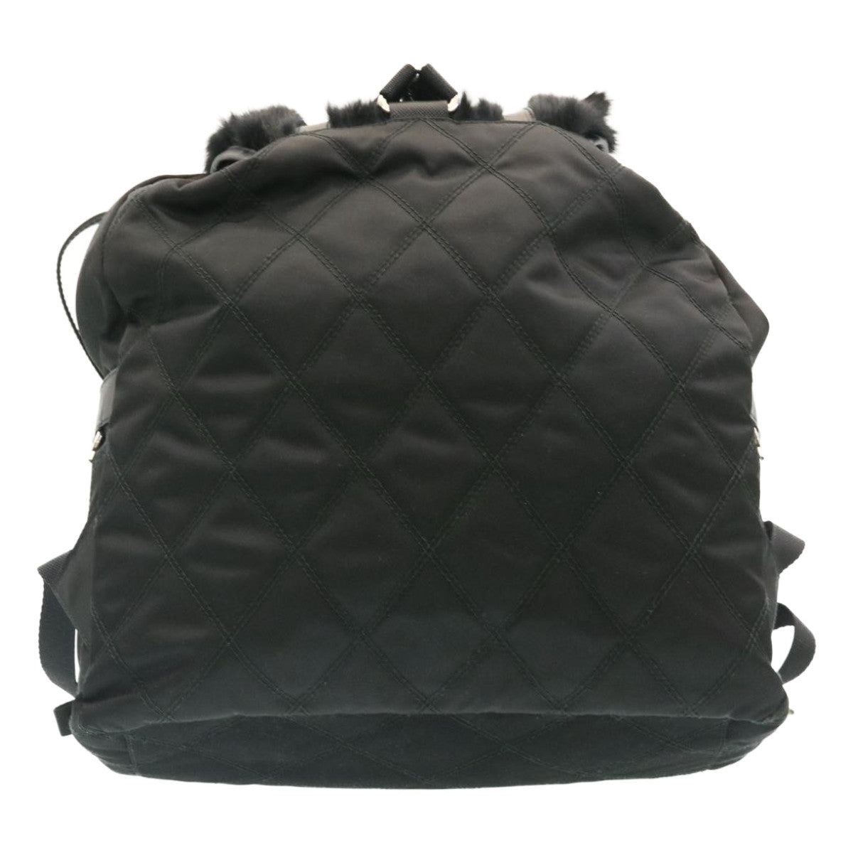 PRADA Nylon Fur Backpack Black 2VZ015 21454A