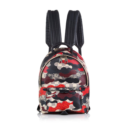 Red Louis Vuitton Patchwork Waves Damier Palm Springs PM Backpack