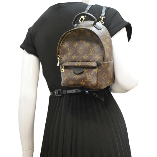 LOUIS VUITTON Palm Springs Mini Monogram Canvas Backpack Brown