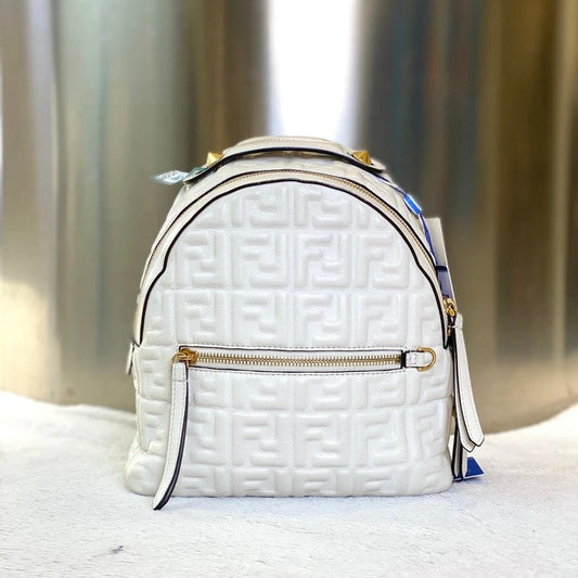 Fendi White Backpack 4647 - Pre-Loved Designer Bag